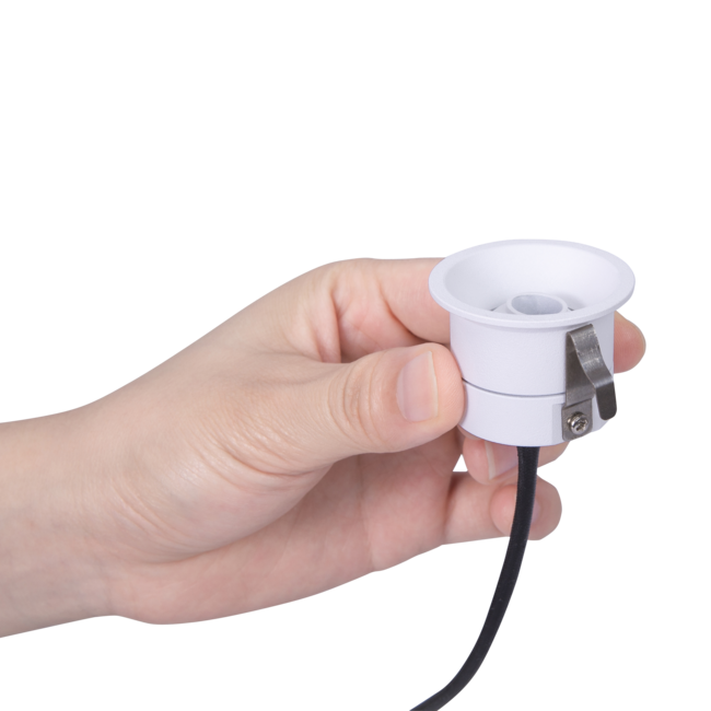 Spot LED encastrable diamètre 40mm orientable 3W scie 35mm noir, blanc