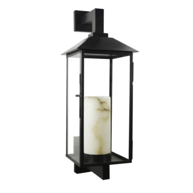 Lanterne extérieure bougie albâtre