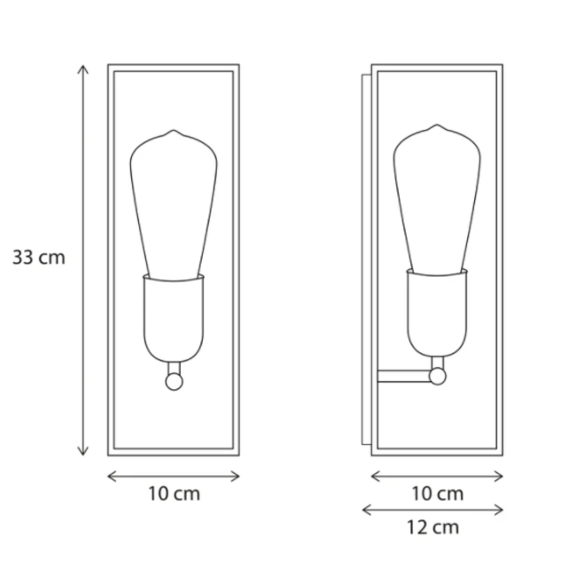 Applique murale extérieure verre style rustique
