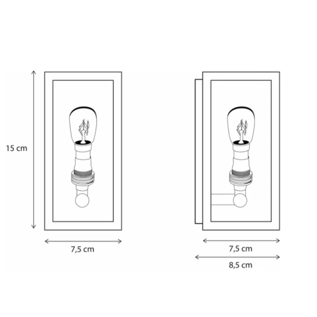 Petite applique extérieur en verre rustique