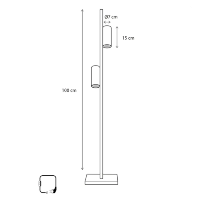 Lampadaire double bronze ou pour 2xGU10