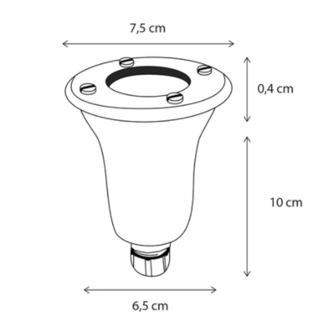 Grondspot diameter 7,5cm brons, geborsteld nikkel of chroom