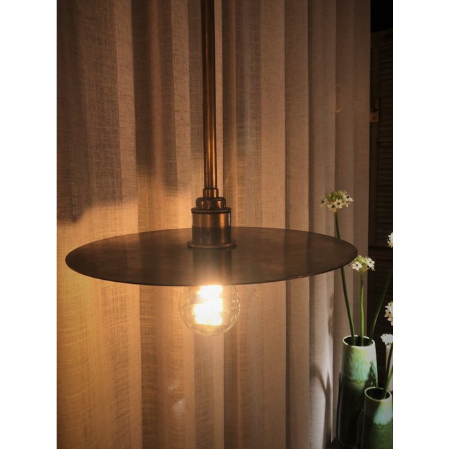 Hanglamp schijf brons diameter 26 of 35 cm