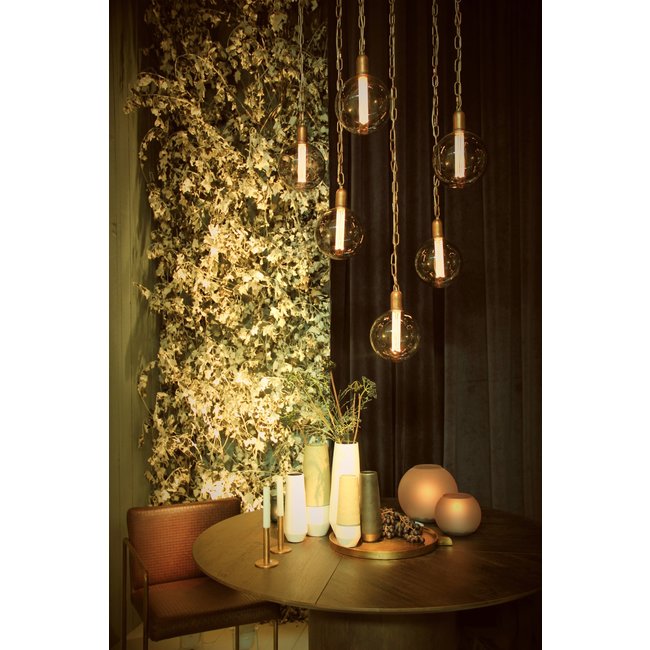 Hanglamp met meerdere glazen bollen brons