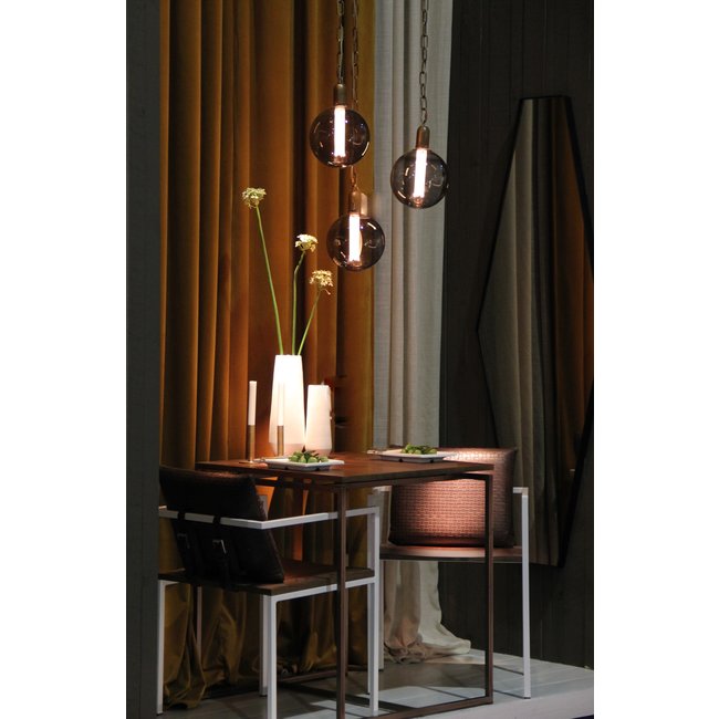 Hanglamp met meerdere glazen bollen brons