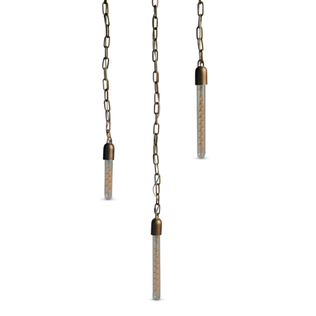 Hanglamp met meerdere glazen bollen brons