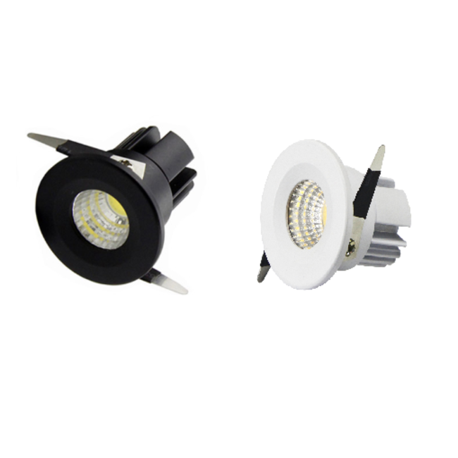 Spot LED encastrable diamètre 40mm noir ou blanc 3W 