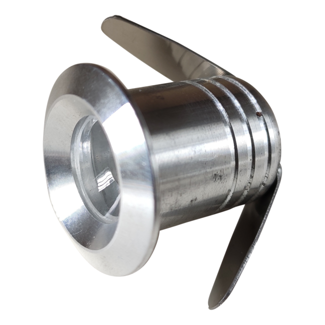 Kleine inbouwspot LED 1W zaagmaat IP44 20mm wit, grijs of zwart