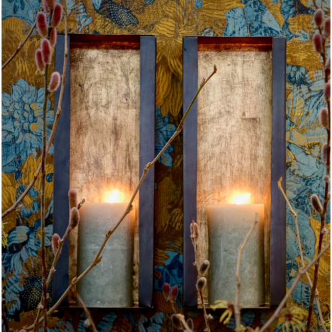 Porte-bougie mural doré/zinc (1 pièce)