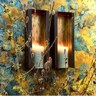 Porte-bougie mural doré/zinc (1 pièce) Porte-bougie mural doré/zinc (1 pièce)