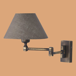 Wandlamp verstelbare arm brons met lampenkap Wandlamp verstelbare arm brons met lampenkap