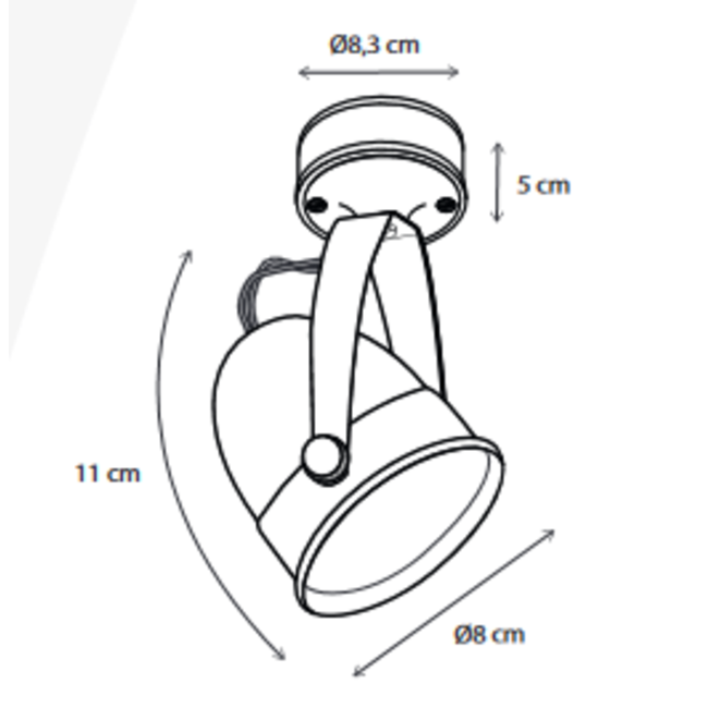Plafonnier orientable campagne chic bronze, nickel, chrome