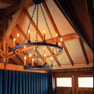 Middeleeuwse lamp staal diameter 60cm + 120cm Middeleeuwse lamp staal diameter 60cm + 120cm
