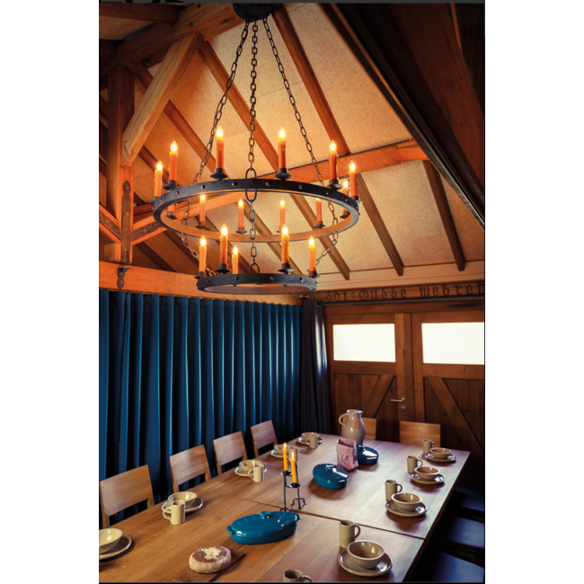 Suspension bougies en fer forgé diamètre 60cm + 120cm