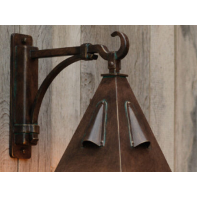 Lanterne façade fer forgé patine rustique