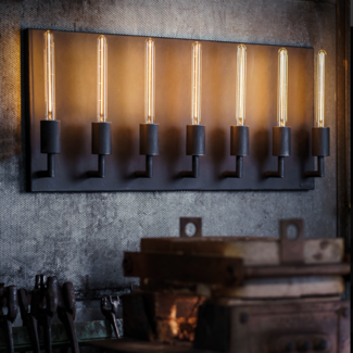 Stoere wandlamp smeedijzer 7xE27 Stoere wandlamp smeedijzer 7xE27