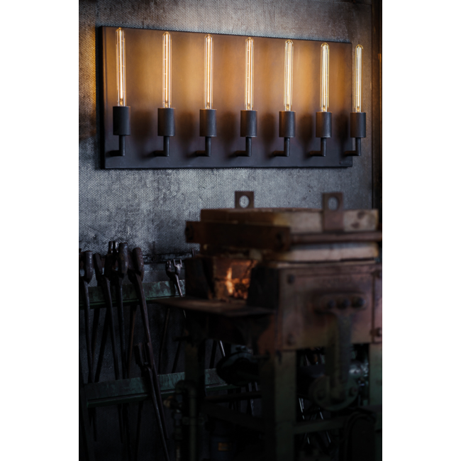 Stoere wandlamp smeedijzer 7xE27
