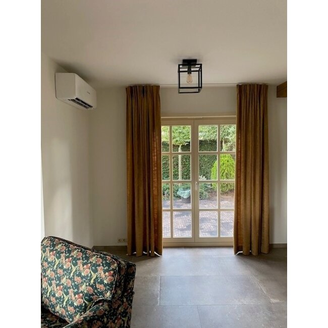 Plafondlamp lantaarn landelijk brons, nikkel, chroom