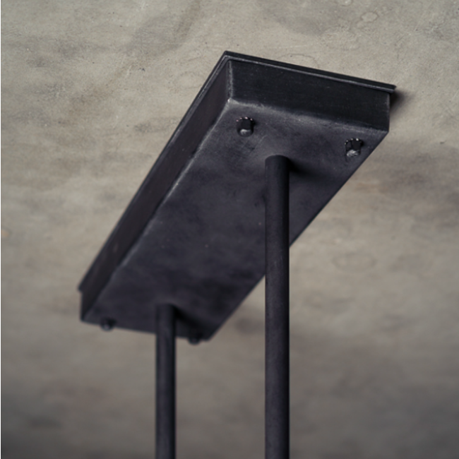 Industriële hanglamp voor boven de eettafel smeedijzer 8xE27+2xGU10