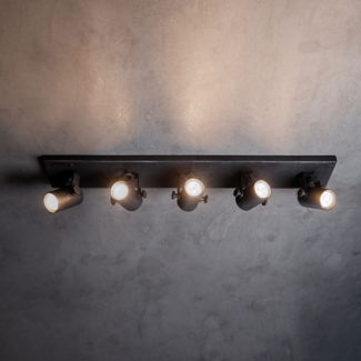 Stoere plafondlamp met 5 spots smeedijzer artisanaal Stoere plafondlamp met 5 spots smeedijzer artisanaal