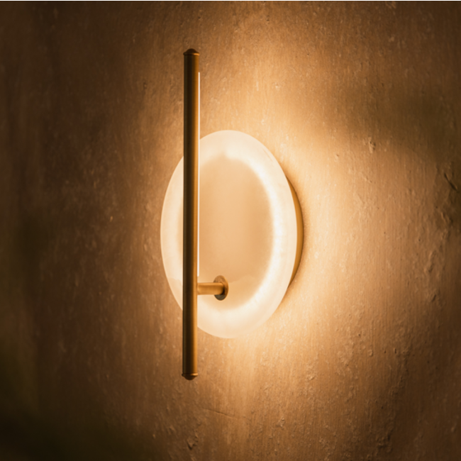 Applique albâtre IP65 tige en laiton poli 10W gradable pour la salle de bain