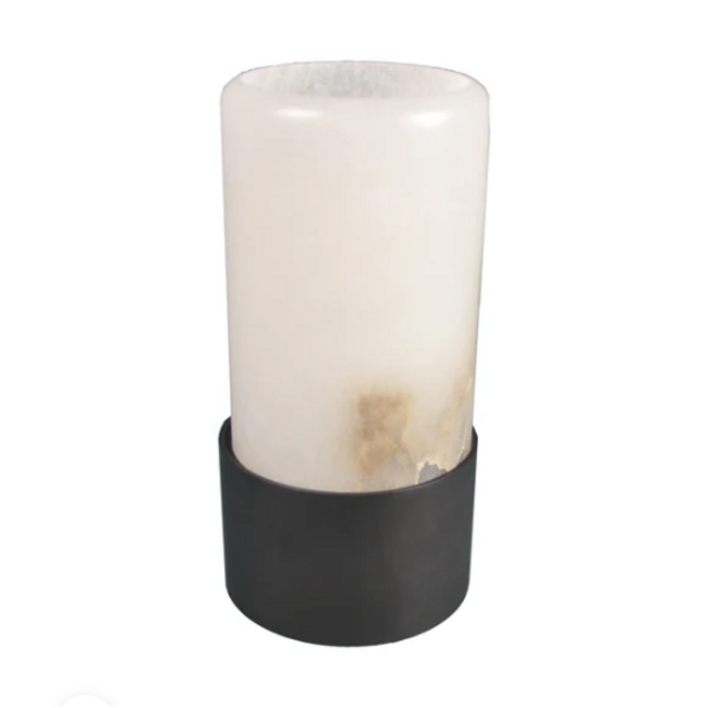 Albast tafellamp draadloos LED kaarslamp 2,4W flikkerend brons