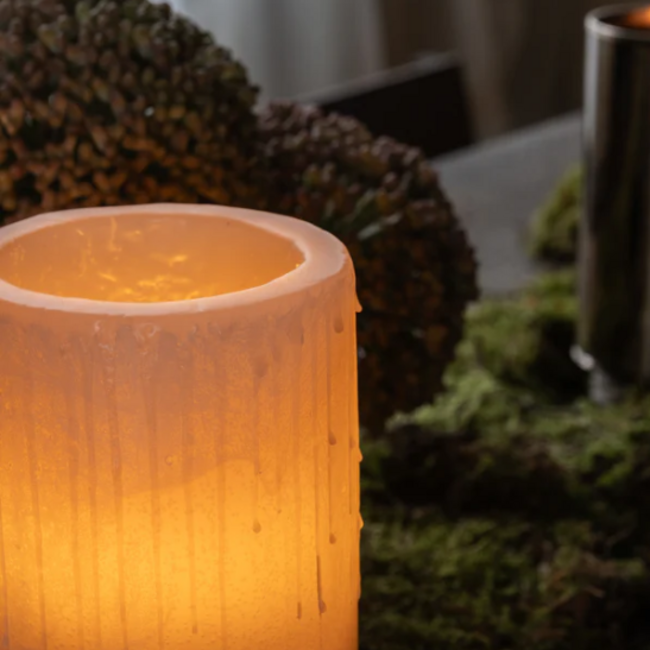 Lampe de table sans fil restaurant bougie LED 2,4W scintillant albâtre bronze