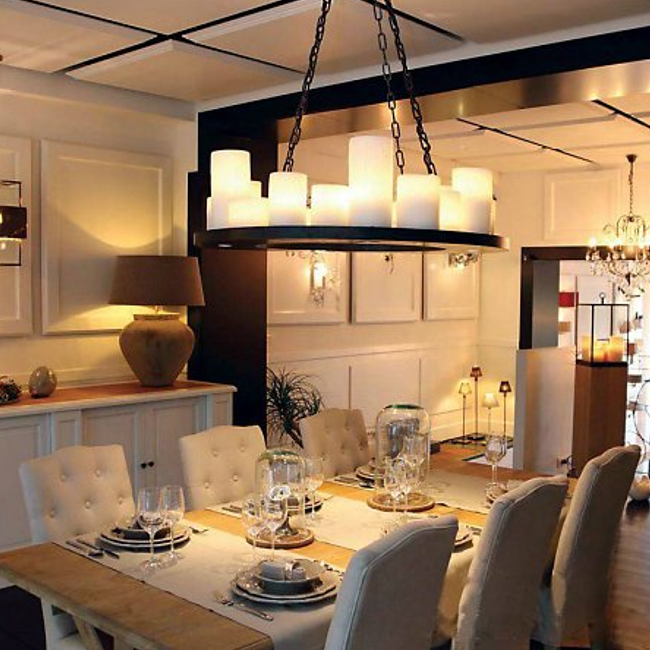 Exclusieve hanglamp kaarsen LED rond met ketting