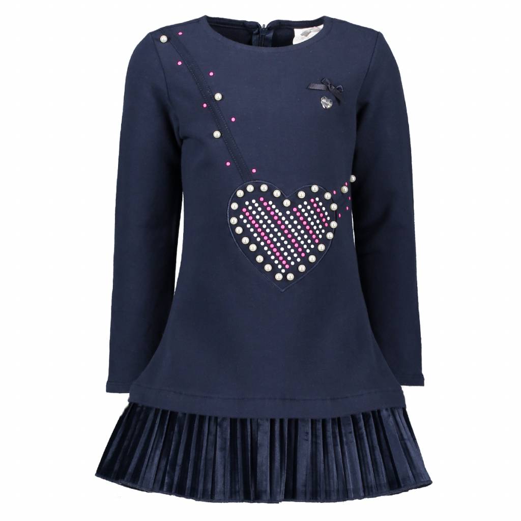 Le Chic Le Chic jurk heart shaped bag blue navy