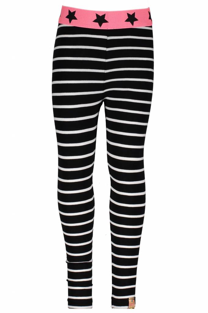 B.Nosy B.Nosy legging ao printed stripe black marshmallow