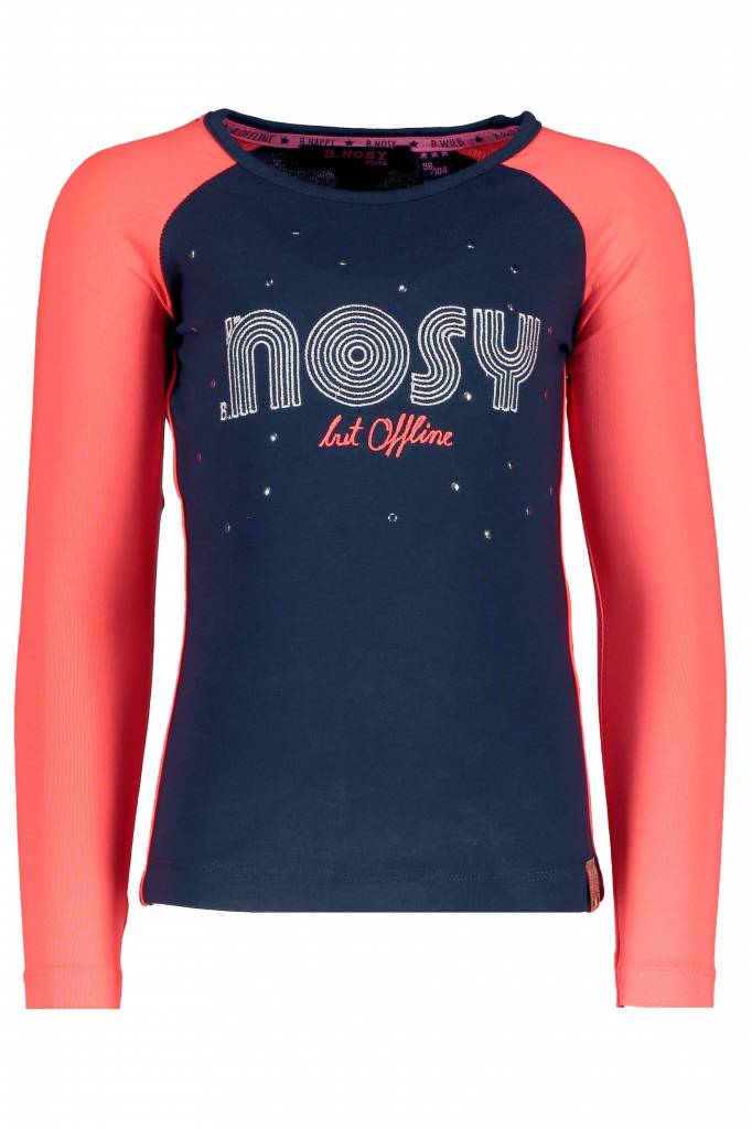 B.Nosy B.Nosy longsleeve with contrast raglan sleeves peacock