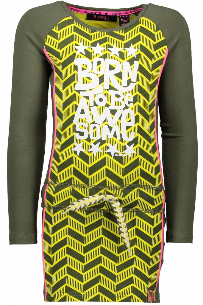 B.Nosy B.Nosy jurk herringbone ao canary crocodile