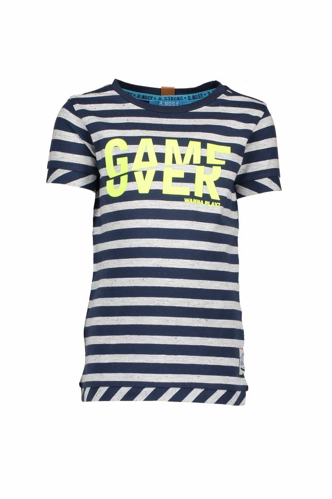 B.Nosy B.Nosy T-shirt stripe midnight blue ecru melee
