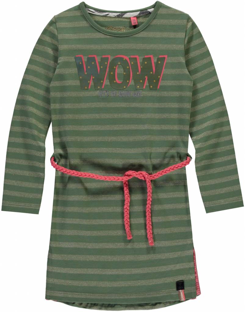 Quapi Quapi jurk Samantha dusty olive stripe