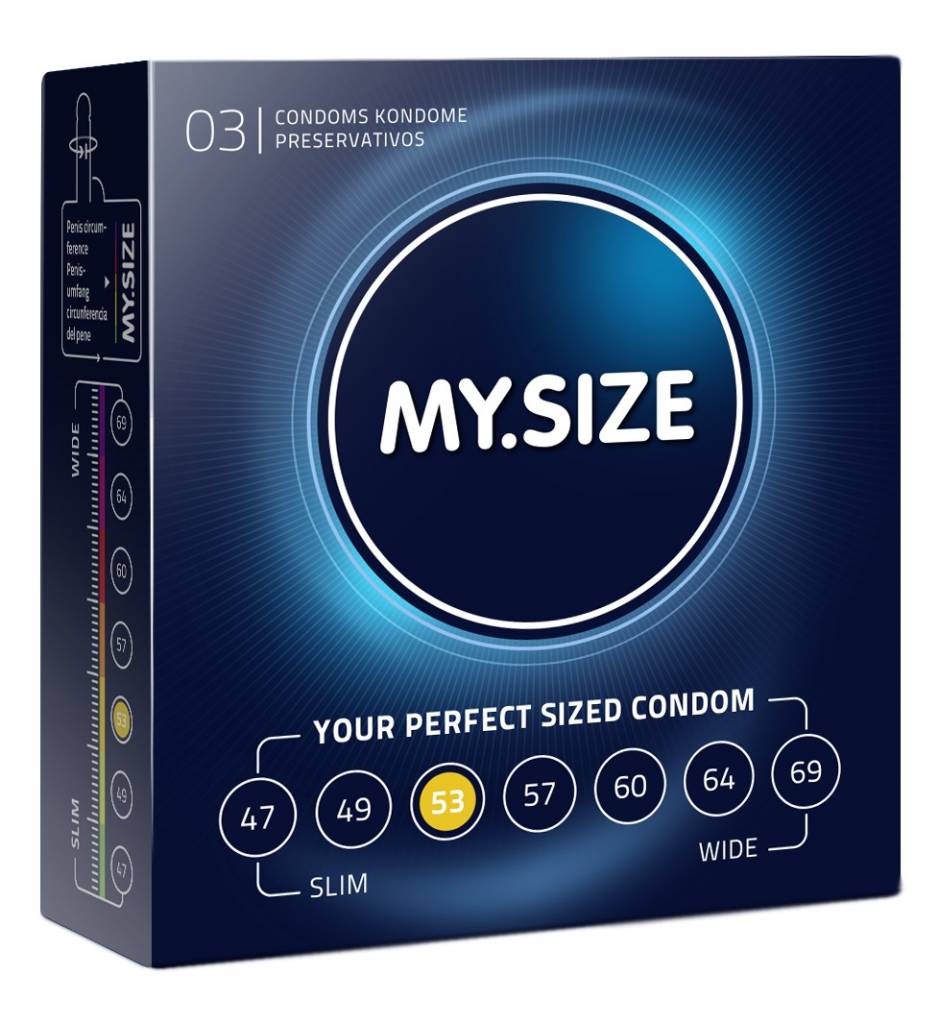 MySize PRO 53 - Gemiddelde Condooms 3 stuks afbeelding