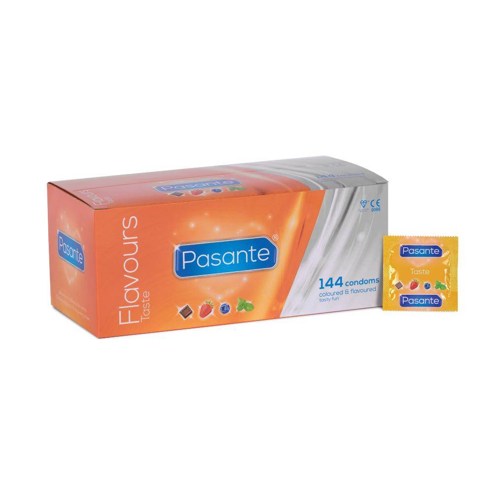 Pasante Taste Coloured & Flavoured Condooms Met Smaak 144 stuks (grootverpakking) afbeelding