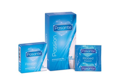 Pasante Ribbed Passion condooms