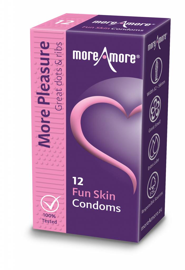 MoreAmore Fun Skin Condooms 12 stuks afbeelding