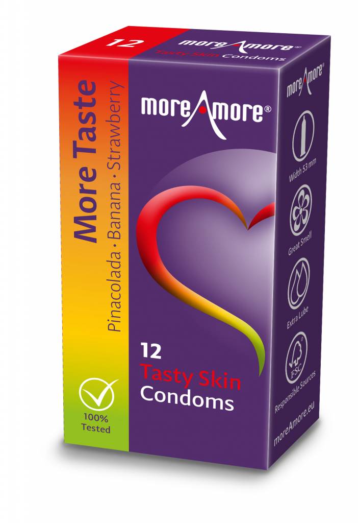 MoreAmore Tasty Skin Condooms 12 stuks afbeelding