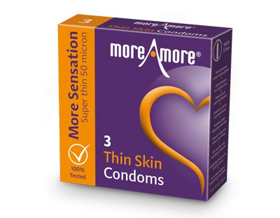 MoreAmore Thin Skin Condooms 3 stuks afbeelding