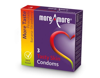 MoreAmore Tasty Skin Condooms 3 stuks afbeelding