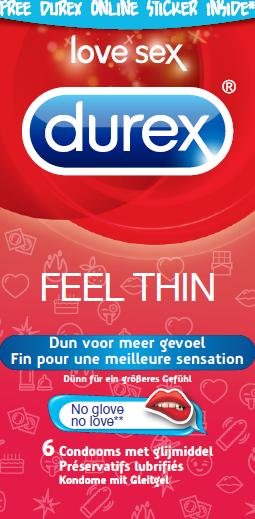 Durex Feel Thin 6 Condooms (2024-12) afbeelding