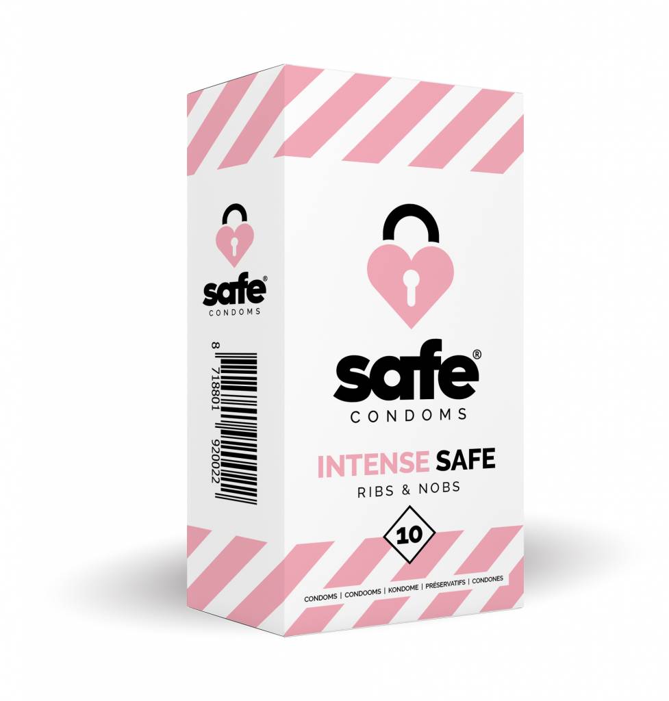 Safe Intense Condooms Met Ribbels En Nopjes 10 Stuks safe kopen in de aanbieding