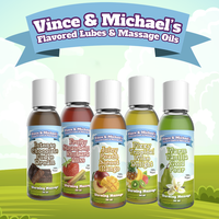 Vince & Michael's Fruity Strawberry Rhubarb Bliss flavored warming massage lotion (150ml)