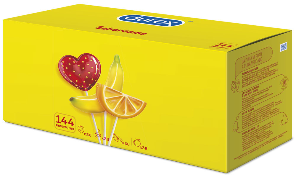 Durex Fruity Fun Condooms Met Smaak 144 stuks (grootverpakking) afbeelding