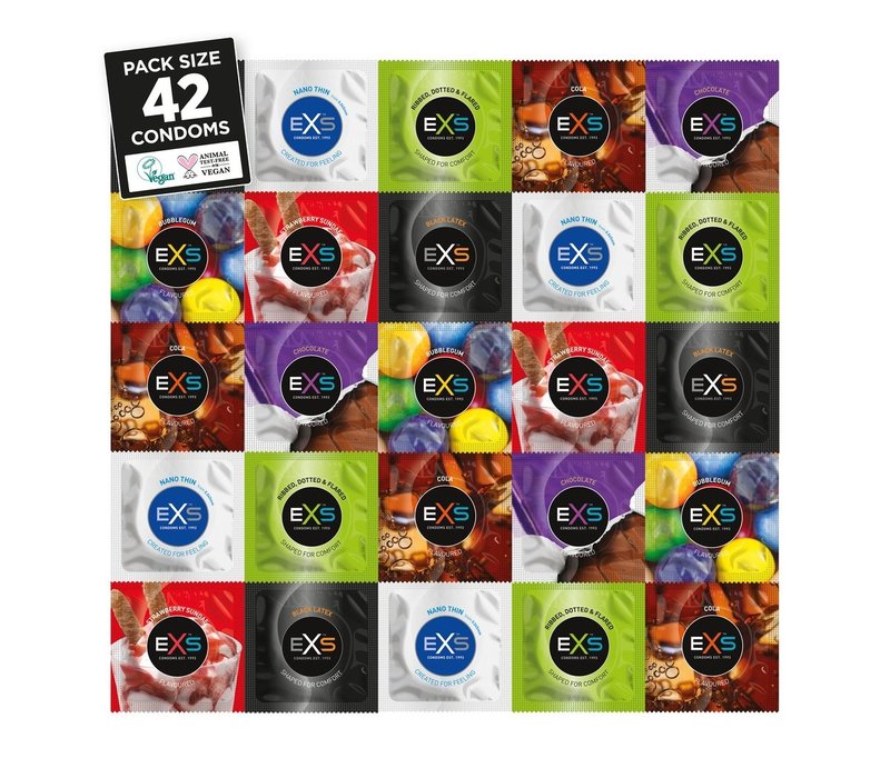 Variety Pack 1 - assortimentsverpakking met 42 condooms in 7 varianten