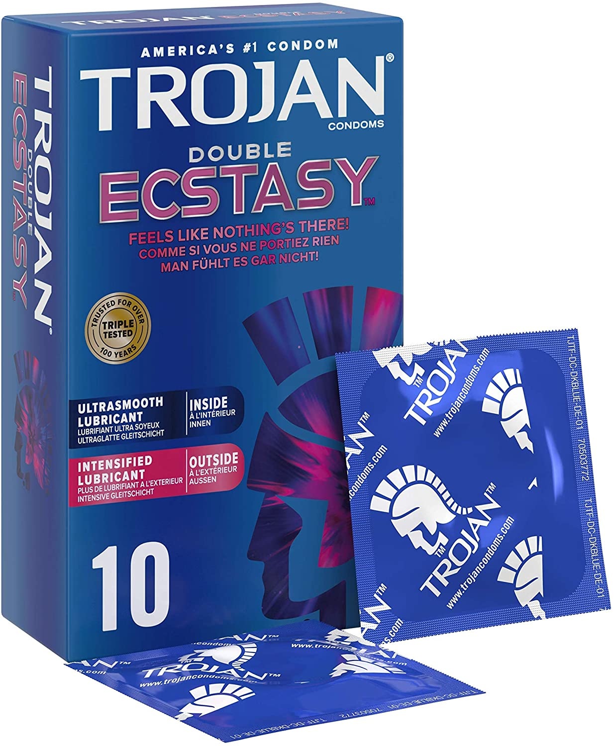 Trojan Double Ecstasy 10 Condooms Met Extra Stimulatie afbeelding