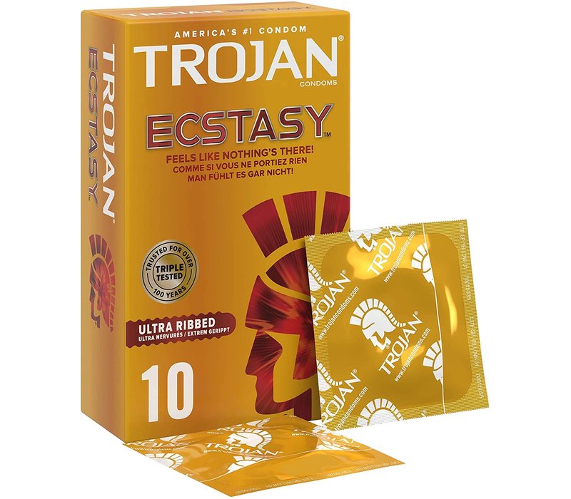 Ecstasy Ultra Ribbed 10 condooms met ribbels voor extra stimulatie