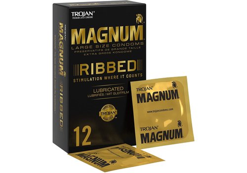 Trojan Magnum Ribbed 12 condooms