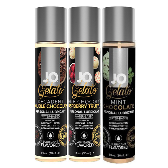 Condoom Anoniem Gelato Chocolate Treat - Mint Chocolate, White Chocolate & Double Chocolate - Glijmiddel Op Waterbasis 3x30ml